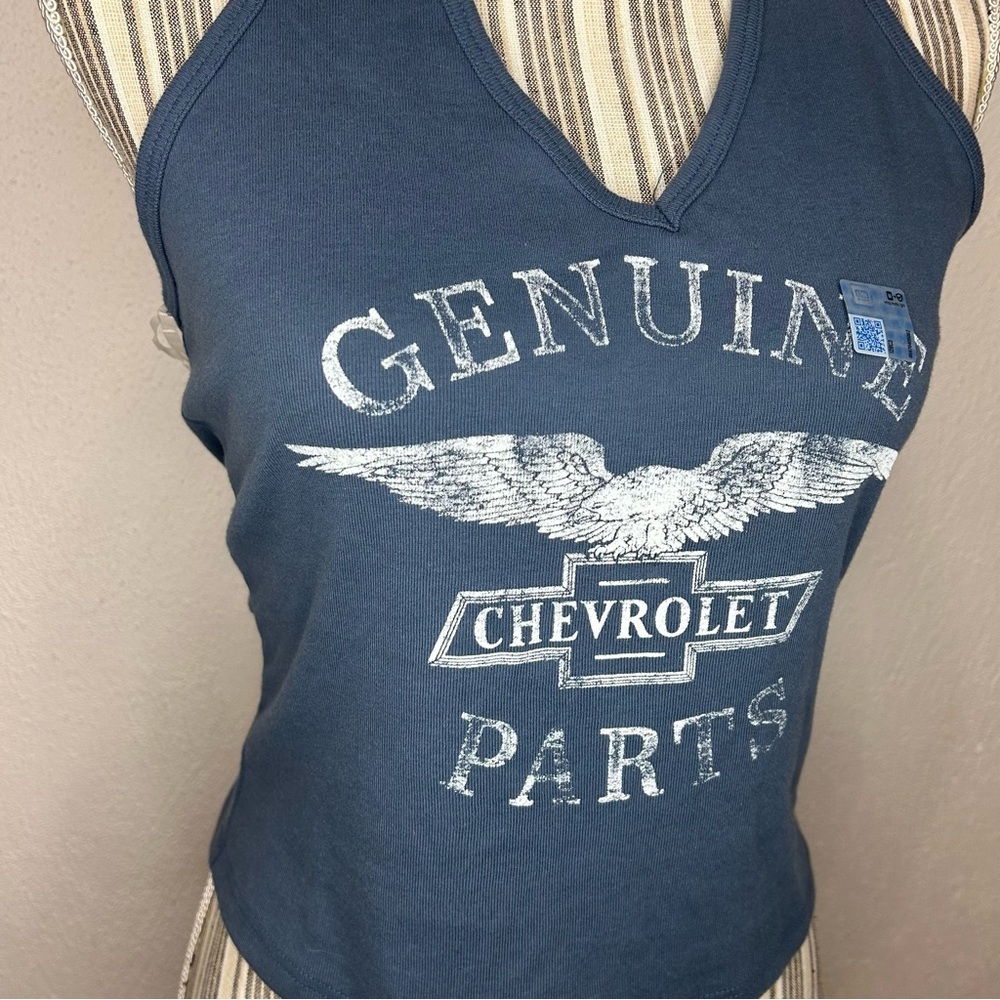 Y2K Vintage Distressed Genuine Chevrolet Parts Halter Top size medium - Picture 3 of 5